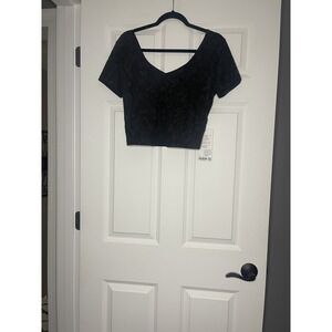 Lululemon align tee size 12 black gray print NWT